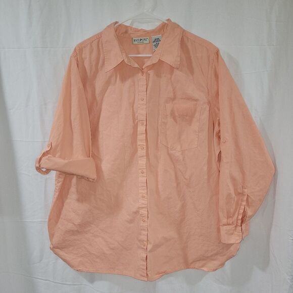 White Stag size 18w/20w womens orange button up collared shirt - Picture 1 of 5
